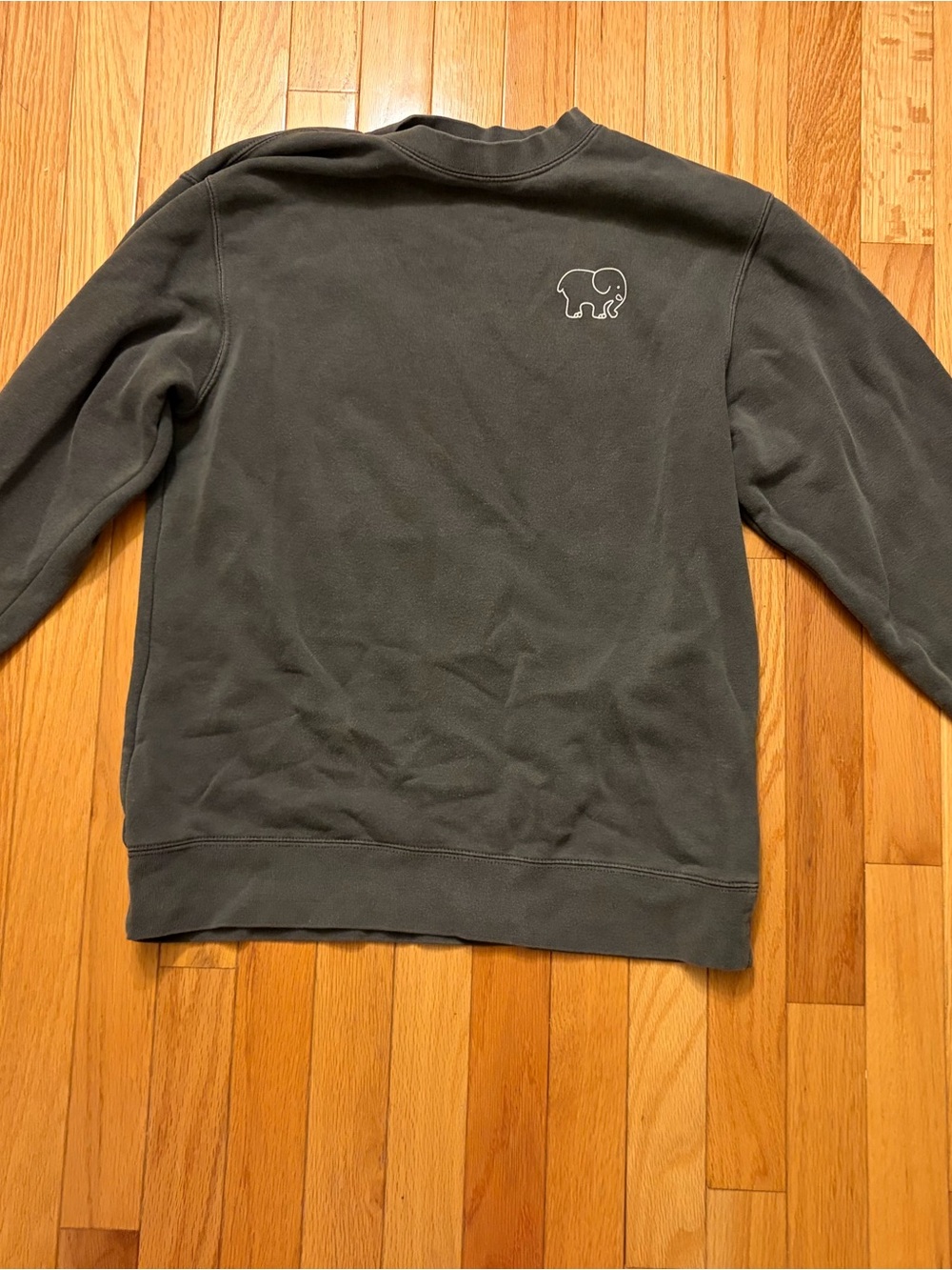 Women’s ivory Ella Dark Gray Crewneck Sweatshirt with Elephant Logo